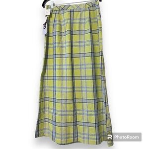 Vintage TM Sport by thats me sz 10 vintage plaid skirt linen blend button side